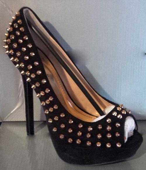 ... with gold studs heels shoes size 3 - FREE POSTAGE IN SOUTH AFRICA