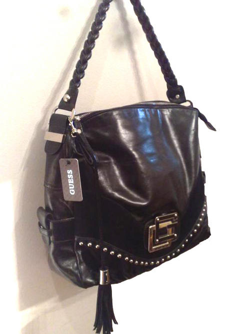 Handbags & Bags - Rare GUESS Handbag - Large Patent Black & Silver Leather was sold for R600.00 ...