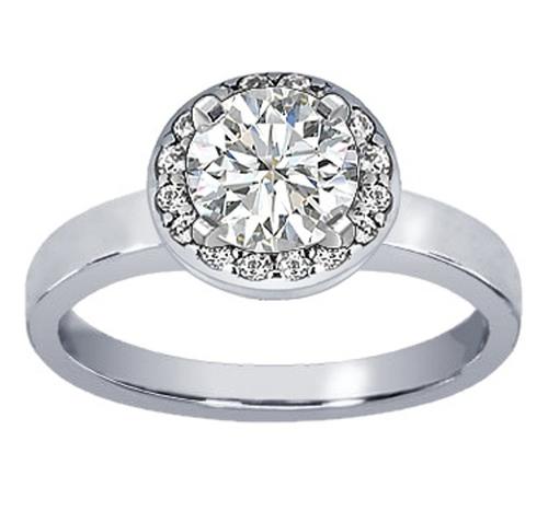 ... Cut Wedding Diamond Ring 1.30Ct Certified SIG Color 14K White Gold